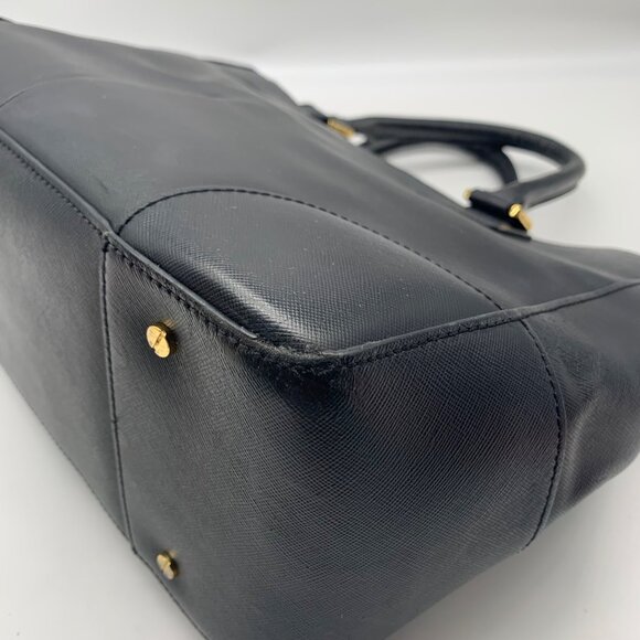 Tory Burch Black Saffiano Leather Robinson Double Zip Convertible Satchel - Picture 7 of 12